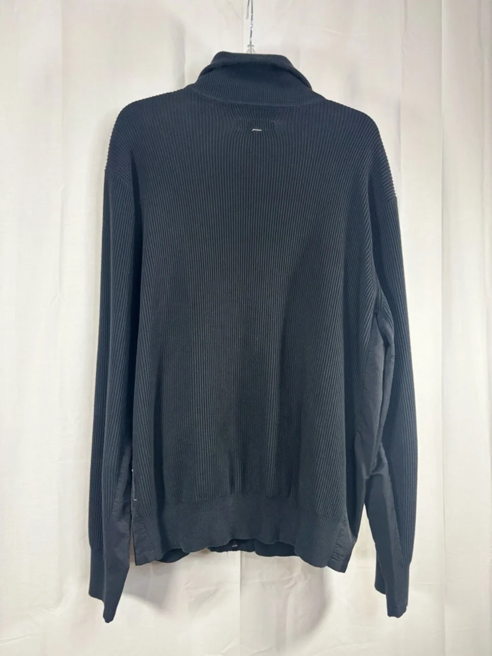 EUC RAG&BONE Men's Black Full-Zip Oversized Ribbed Sweater Jacket Size L